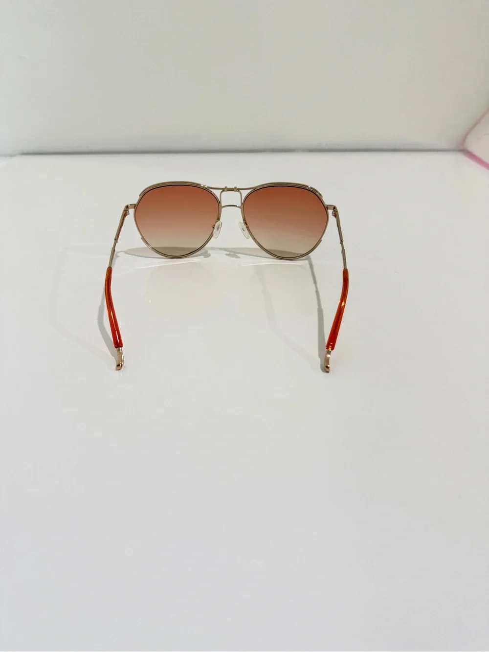 NWT Matthew Williamson x Linda Farrow Holly Aviator Sunglasses Gold MW254 C3
